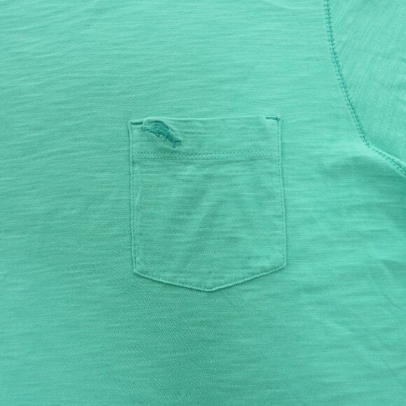 Tommy Bahama Shirt Mens Large Green Crew Neck Short Sleeve Logo Pocket - Picture 5 of 14